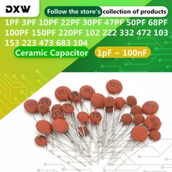 100pcs/Lot Ceramic Capacitor 1pF ~ 100nF 104 4.7PF 10PF 22PF 33PF 47PF 100PF 101 220PF 221 330PF 470PF 1000PF 103 47NF 473 50V