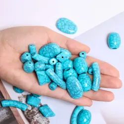 5-30pcs/bag Imitation Turquoise Polyhedron Barrel Beads Jewelry Making Accessories Pendants For Bracelet Beading Material