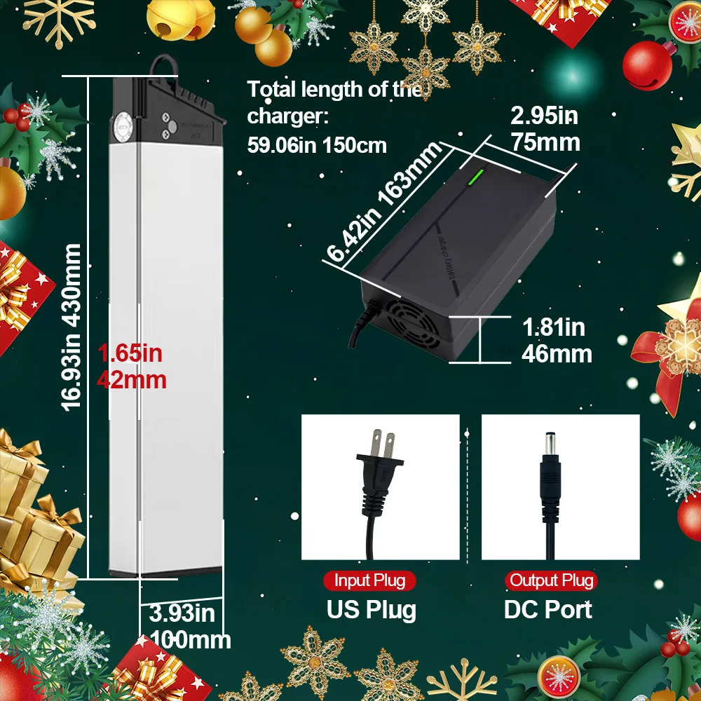 بطارية DCH-006 بطاريات 48 فولت 13 أمبير في الساعة لـ 1000 وات 800 وات 750 وات 13.6 أمبير 10 أمبير في الساعة لـ Ebikes قابلة للطي بقدرة 250 وات #3