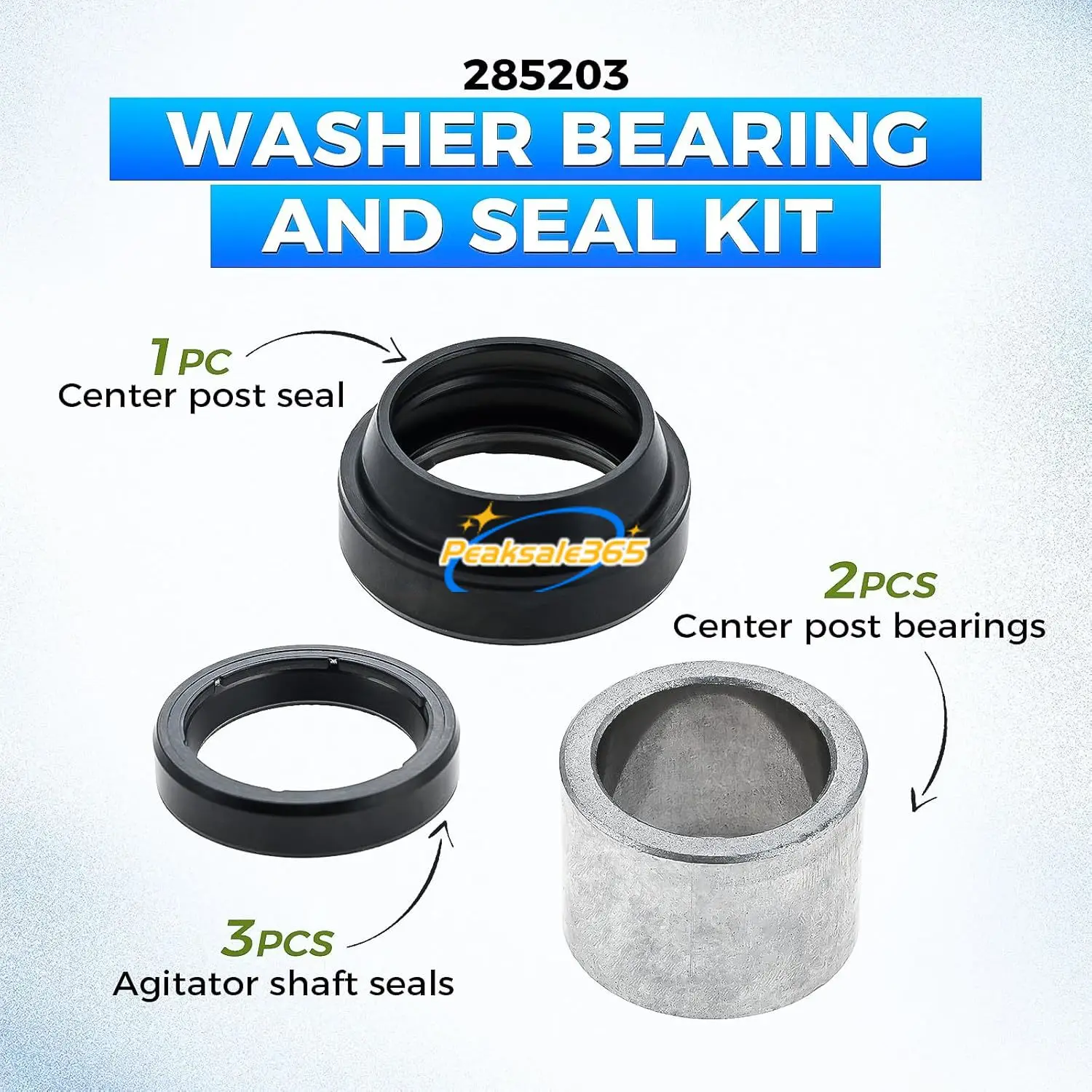Imagem -03 - Kit de Rolamento e Vedação da Arruela 470615 Ah334447 Ea334447 Ps334447 para Kenmore Magic Chef Lavadora Whirlpool 285203
