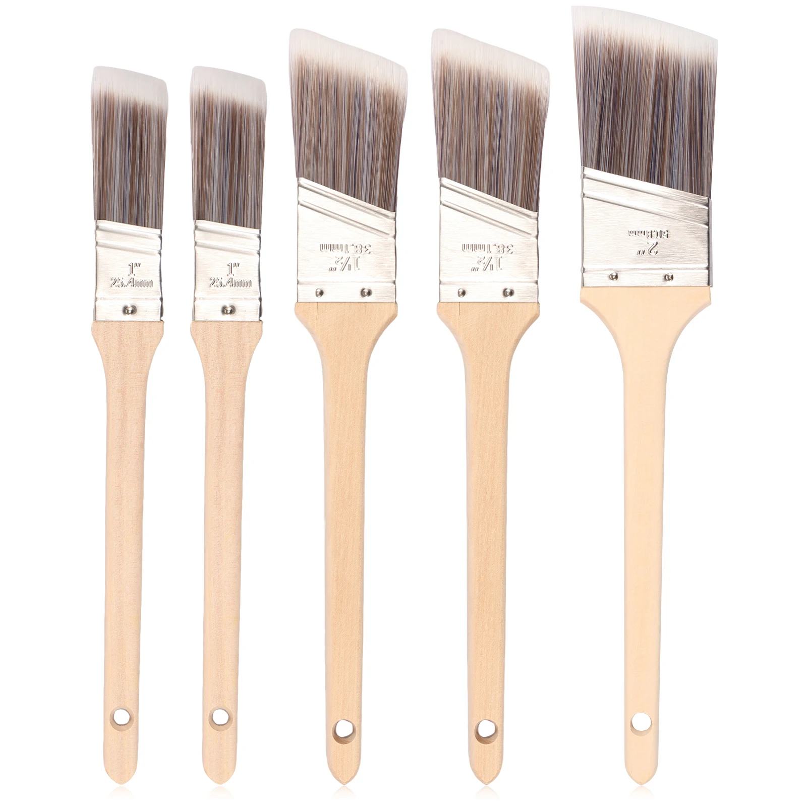 Wood Angled Sash Paint Brush Set Verstaile Wood Handle Paint Brushes Set Easy to Use Short Cut Angle Sash Tool for Painter