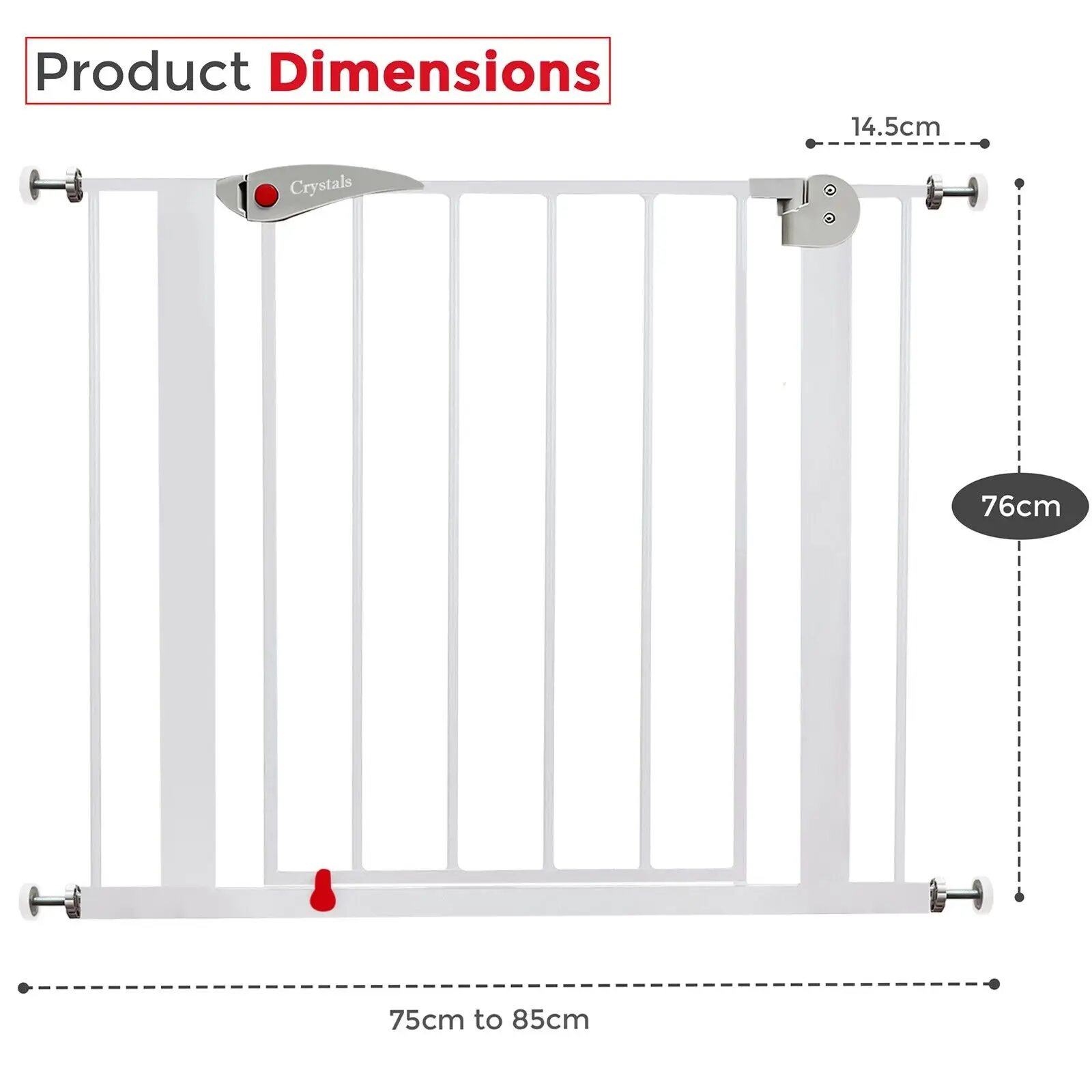 Baby Safety Gate Home Pet Dog Barrier Stair Safe Secure Doorway Guard 75 to 85cm