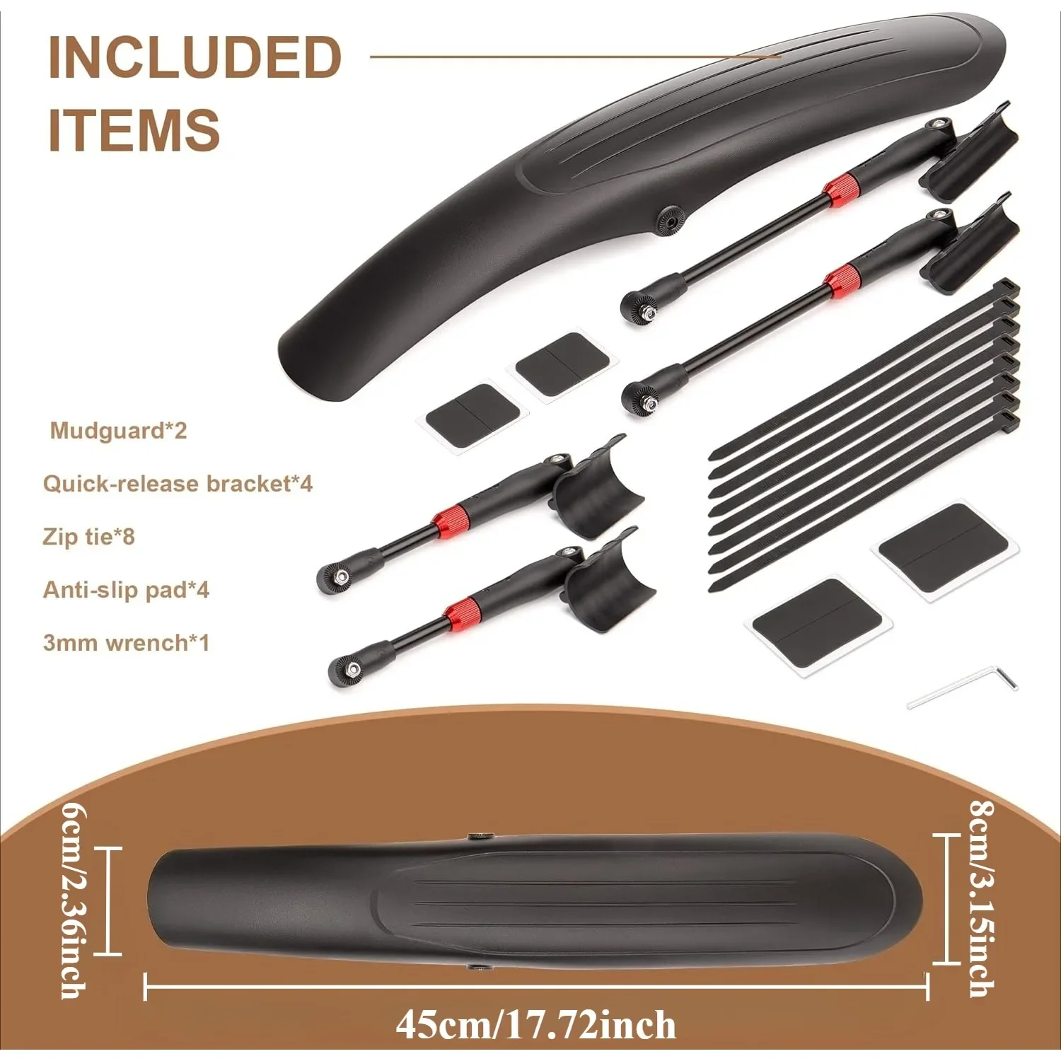 

Professional Adjustable Bicycle Mudguard Kit for Road and Mountain Bikes Front and Rear Mudguards for Tires Mtb Accesorios