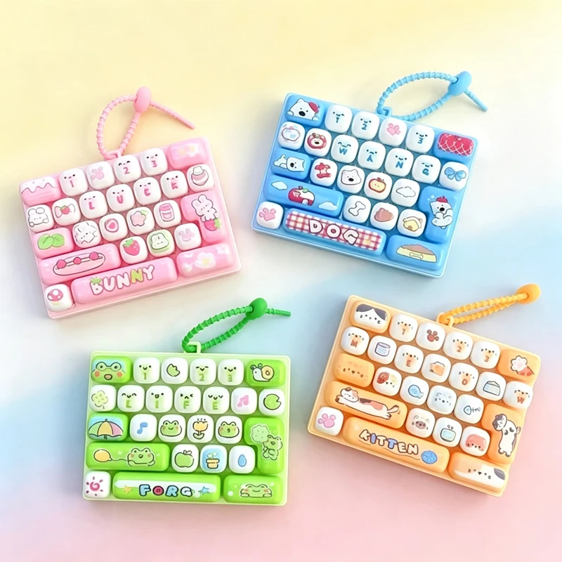 26Grid/ Keycap Clicker/ Anti Stress Fidget Keyboard Keychain Decompression Button Cartoon Hand Relax Party Favor Gift 26구 키캡 키링