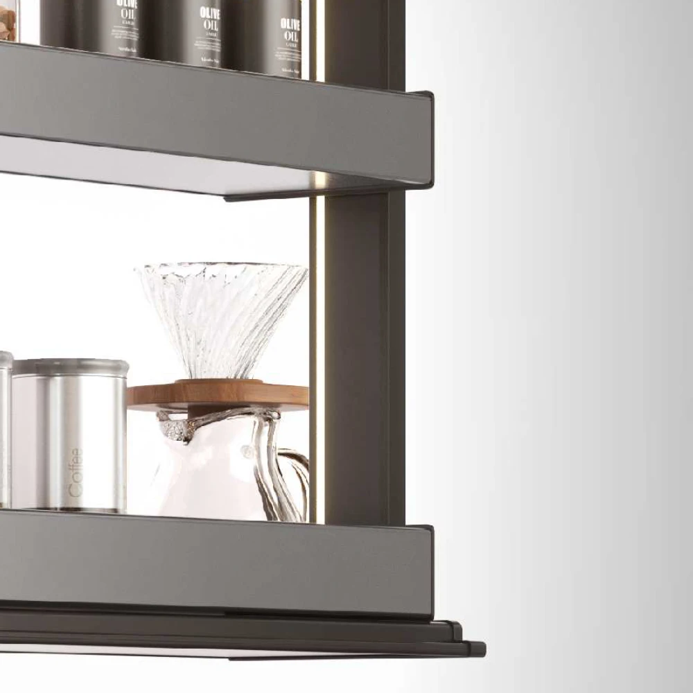 خزانة نظام مصعد المطبخ، سلة رفع لأعلى ولأسفل، سلة رفع المطبخ الكهربائية #4