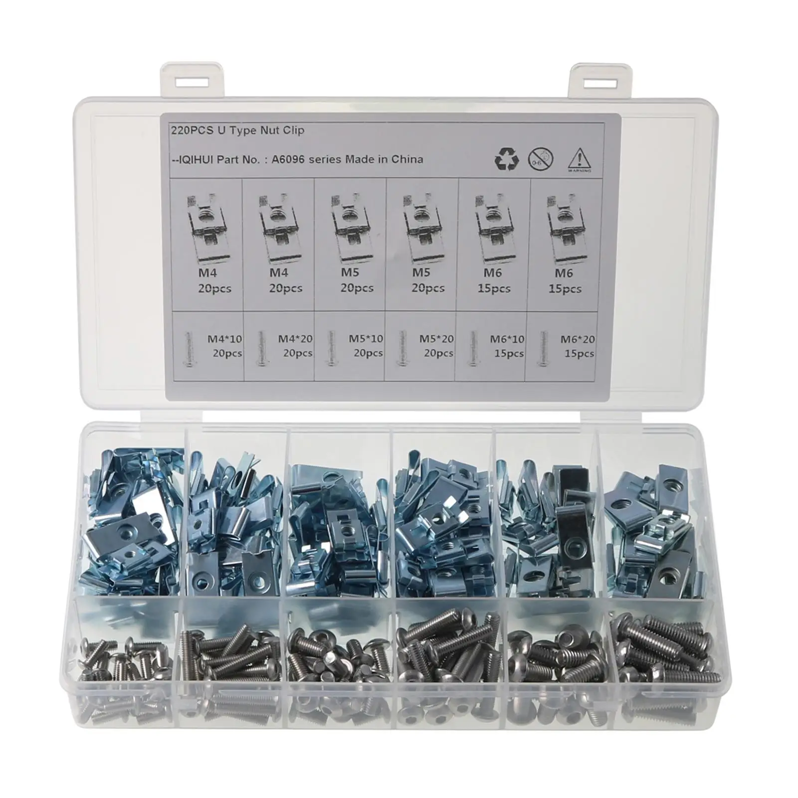 220x U Type Clips Nuts and Screws Kit Accessories for Car Door Panel