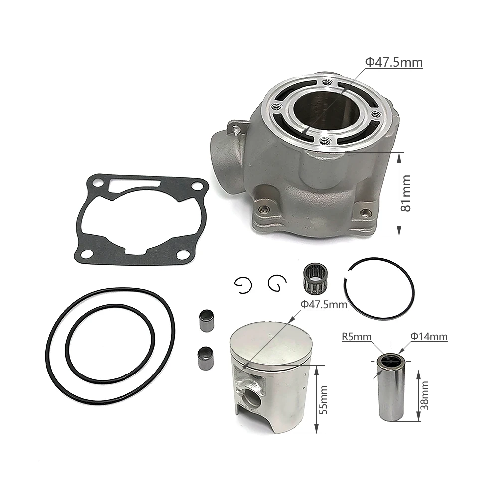 OTOM 85CC 47.5mm Bore Motorcycle Cylinder Kit Cylinder Block Piston Pin Ring Gasket Set For YAMAHA YZ80 YZ85 2 Stock Engine Part