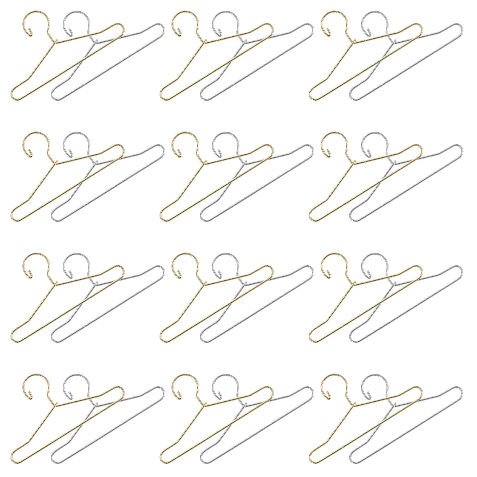 

24 шт. мини-вешалка для одежды, металлические маленькие аксессуары для гардероба для миниатюрного кукольного домика, шкаф для хранения одежды, держатель для одежды