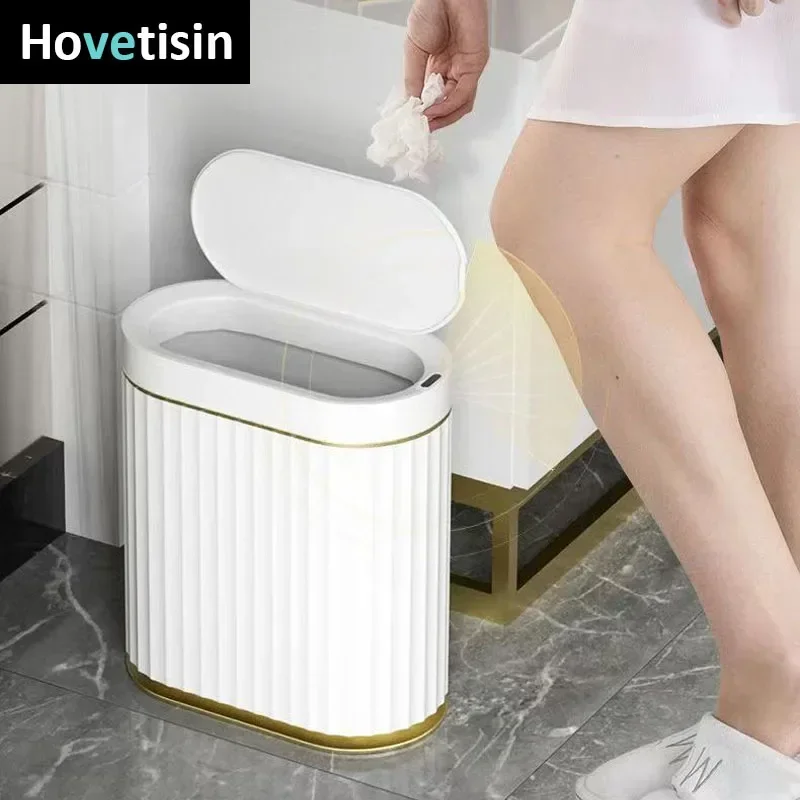 Cestino della spazzatura con sensore automatico cestino della spazzatura alla moda bagno wc pattumiera intelligente pattumiera a induzione da cucina