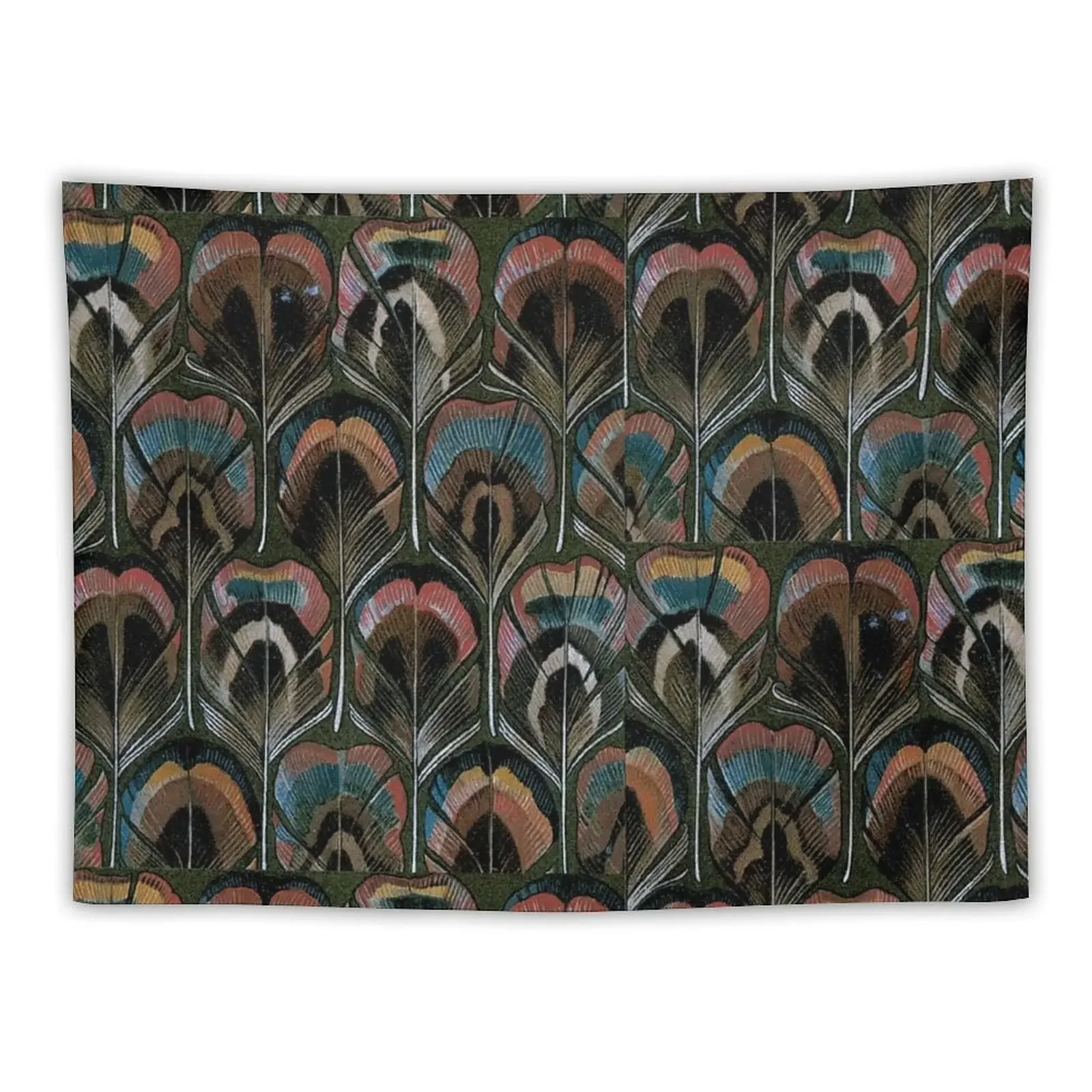 

Art Deco Feather Illustration Tapestry Aesthetics For Room Decoration Wall Tapestry