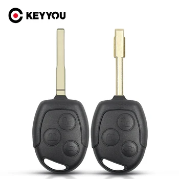 KEYYOU 3 pulsanti Remote Car Key Shell Case Fob per Ford Focus Mondeo Festiva Fusion Suit Fiesta KA FO21 / HU101 Blade Covers