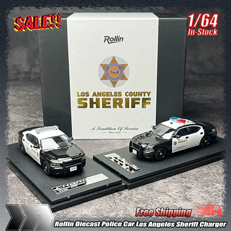 

Rollin 1:64 Los Angeles Sheriff's Department Mounted Police Car Dual Vehicle Set Realistic Alloy Miniature Casted Model Toy Gift