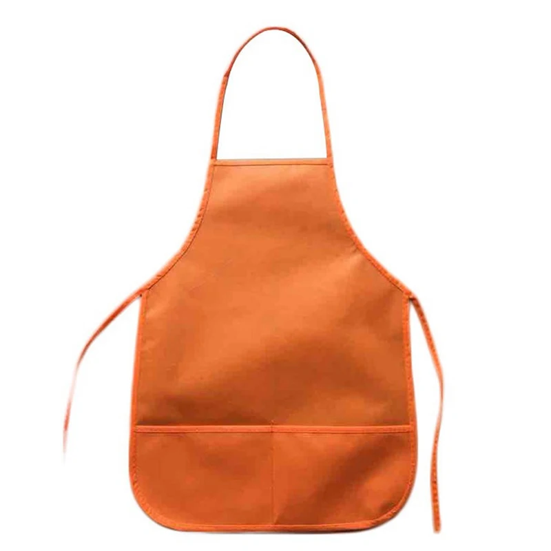 Apron Girl Aprons 36 * 48cm Kitchen Classroom Arts Crafts Painting Yellow Craft Chicken Baking Children Fabric