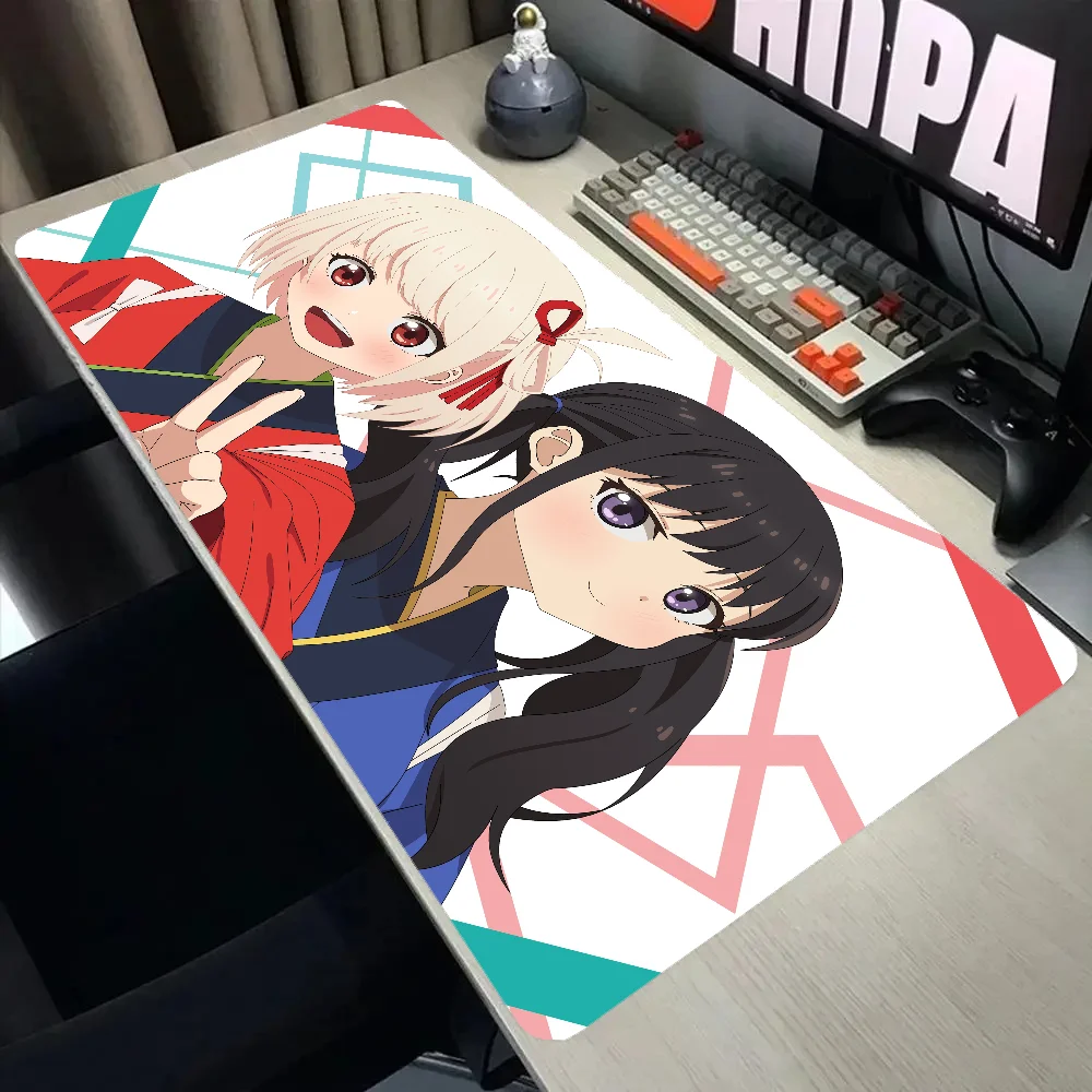 Anime Mouse pad Lycoris Recoil Large Mousepad Extended Xxl Cute Mouse pad To Computer Gamer Used For Keyboard Office Accessories