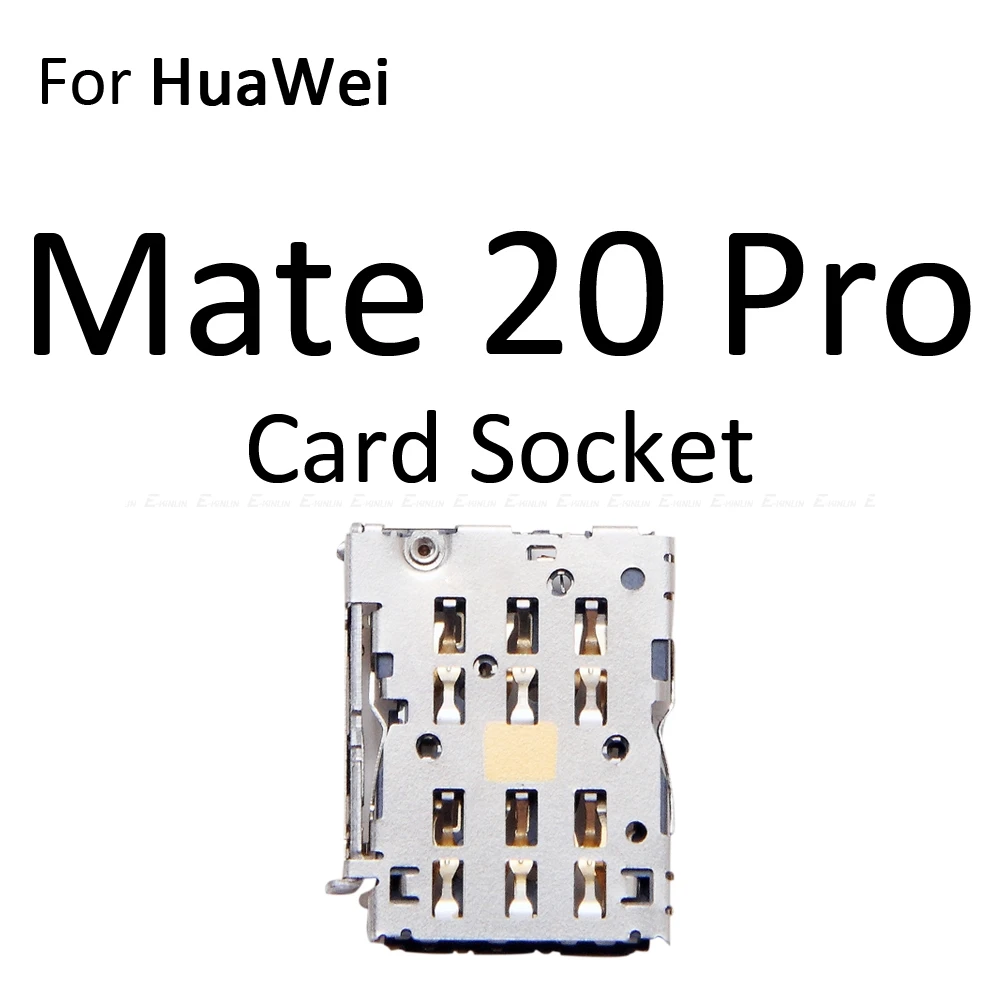 Sim Card Tray Socket Slot Reader Adapter For HuaWei Mate 20 Pro X 20X Lite Micro SD Card Holder Connector Container Parts