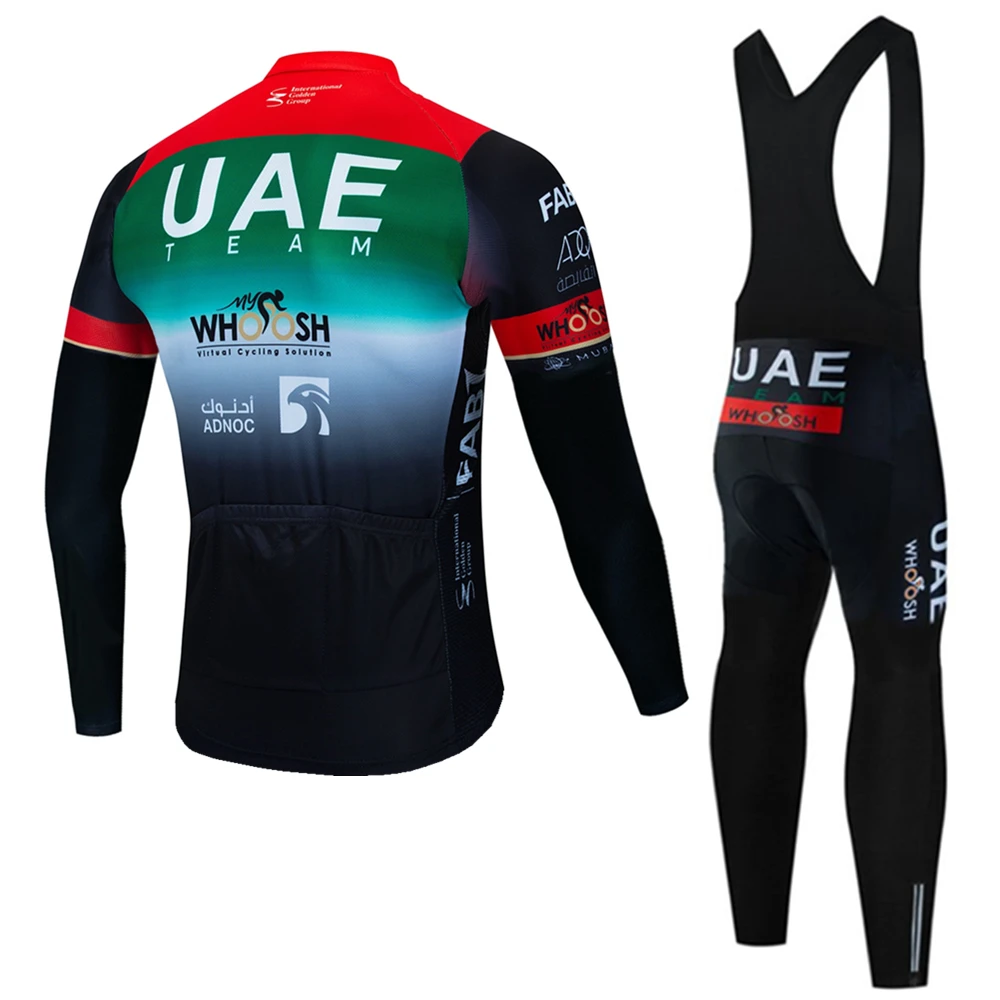 2024 UAE Autumn Long Sleeve Cycling Jersey Set Man Clothing Men Set Jersey Summer Pants Equipment Skinsuit Bib Padding Bicycles