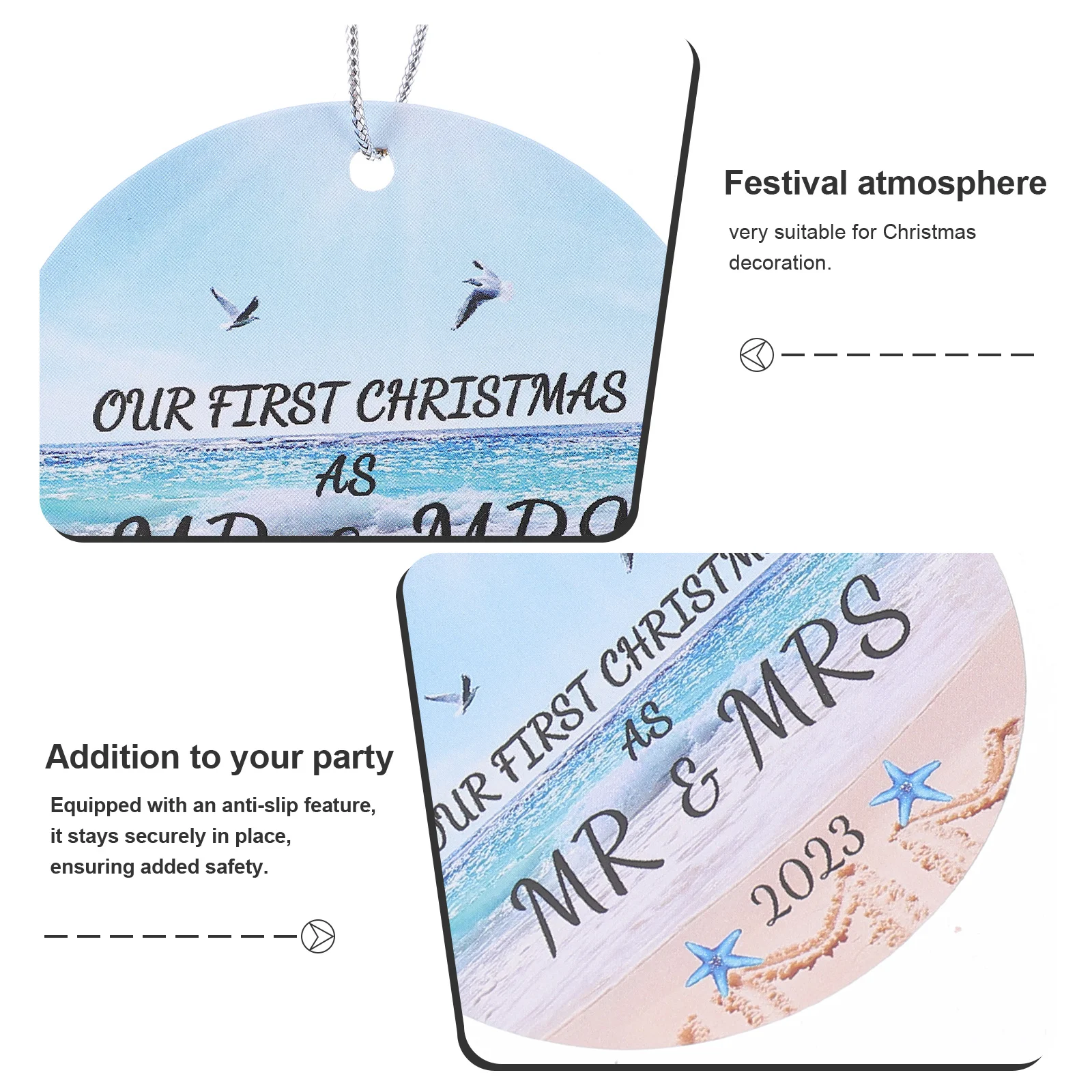 

Xmas Tree Married Ornament Wood Hanging Decor Suitable for Christmas Party Festival Fireplace Shelf Stair Rail Decor