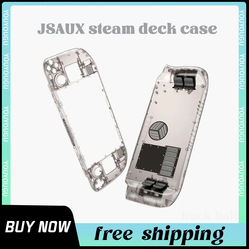 

Jsaux Transparent Cooling Back Plate For Steam Deck Game Console For Steameck Replacement Case Heat-Dissipation Steamdeck Cover