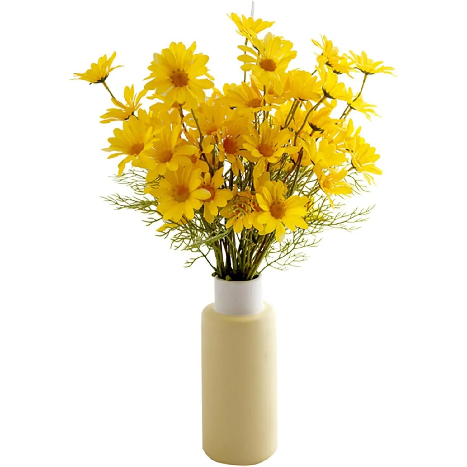 الزهور الاصطناعية الإقحوانات وهمية مقاومة للأشعة فوق البنفسجية في الهواء الطلق الزهور البرية الربيع الخضرة الشجيرات النباتات لحديقة فناء زهرية الزفاف Ce #6