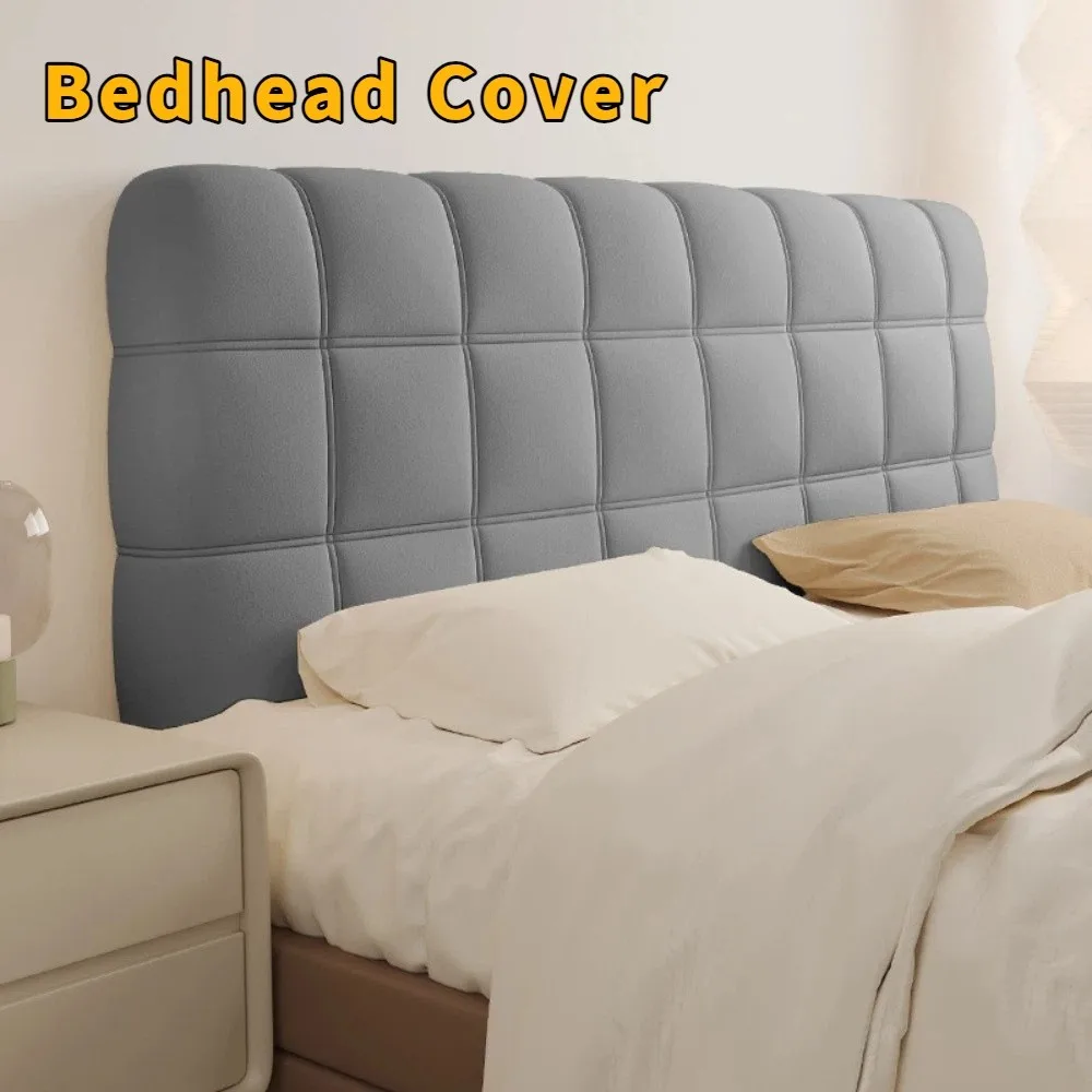 Practical Thickened Bedhead Cover Soft Checkered Headboard Cover All-inclusive Washable Bed Back Dust Protector Home Decor