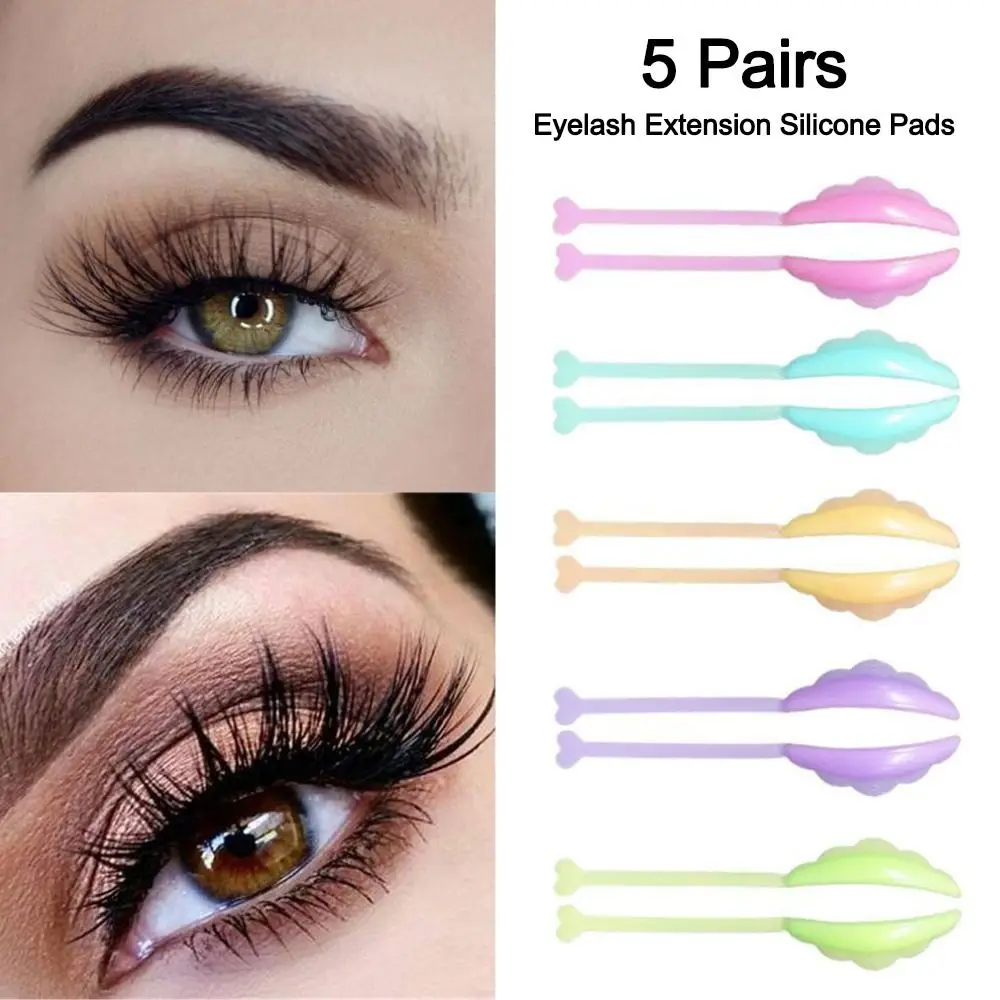 5 Pairs Applicator Tools Eyelash Extension Silicone Pads Self-adhesive Eyelashes Perming Curler Rods