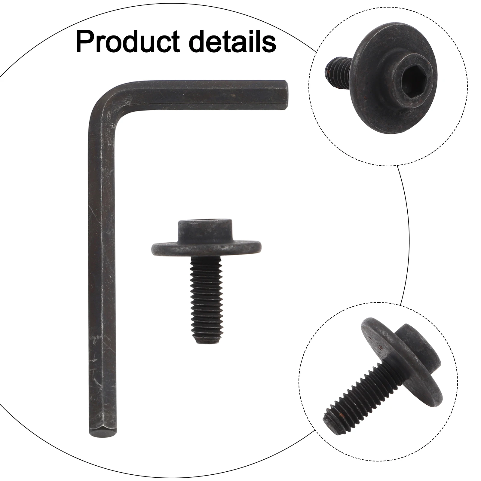 266733-9 For Mitre Saw Clamping Hex Bolt Flange Head Left Hand Thread With Hex Wrench For DLS714Z LS0714 Power Tool Accessories