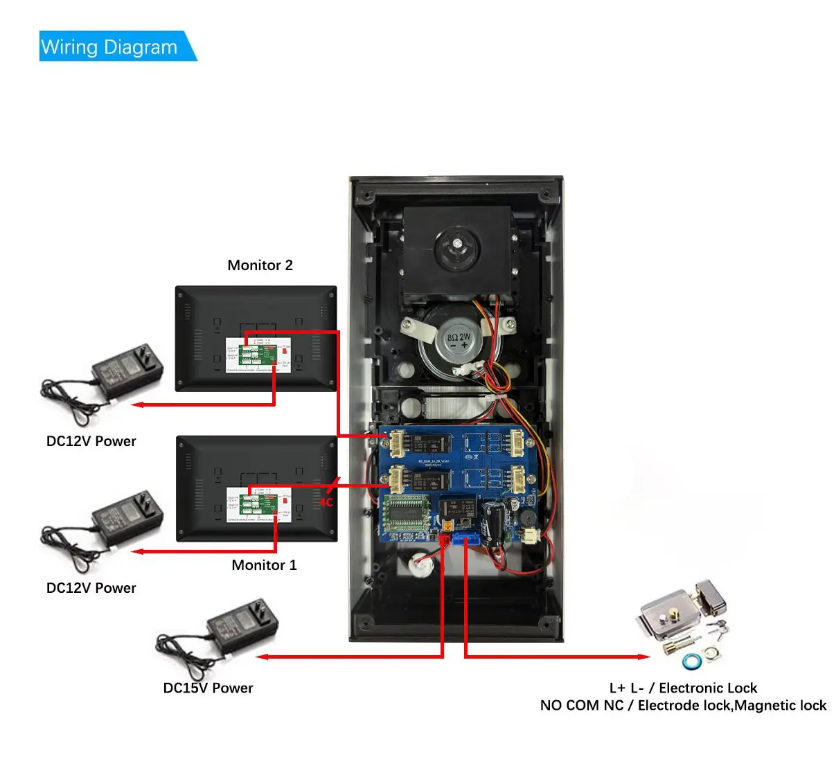 TUYA Smart 2-Unit Apartments Intercom جرس باب يتضمن شاشة عرض فيديو مع بطاقة RFID فتح 4 نظام هاتف باب فيديو سلكي 1080P