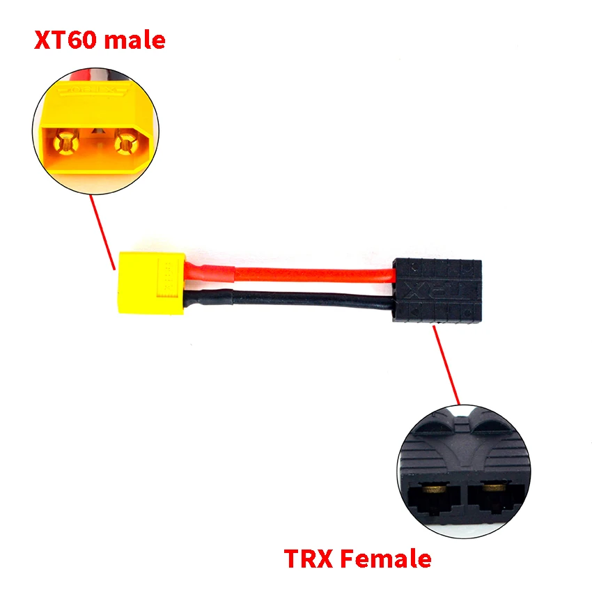 

1PCS T plug XT60 Female / Male to TRX Male Female Adapter Connector For RC Car Battery Accessories