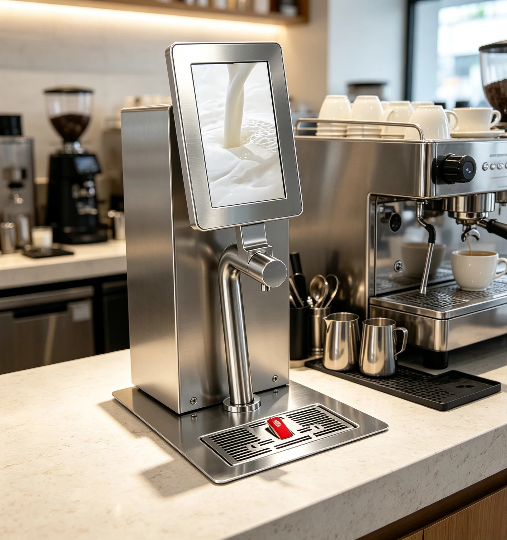 Cold Milk Frother, Smart Self-service Coffee Dispenser for Bar Counter