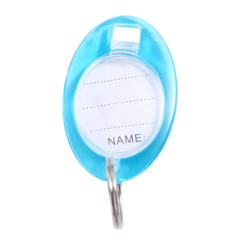 

50 Pcs Plastic Classification Plate Key Tags Metal Rings ID Label Boxed Key Sorting Tag Transparent Name Tags Plastic Key Fob