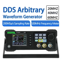 20/40/60MHz 2 Channel Signal Generator Arbitrary DDS Signal Source 100Mhz Frequency Meter 200MSa/S Sampling AM FM PM Modulation