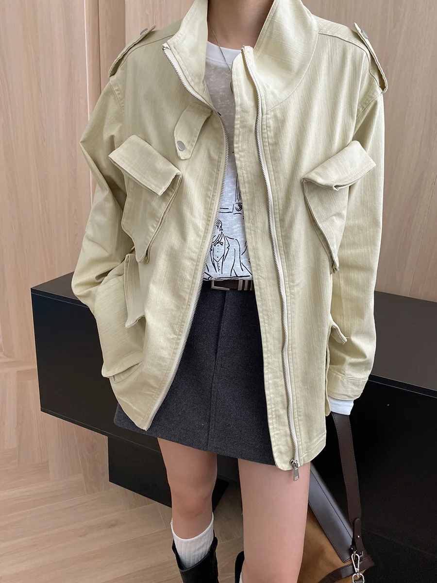 

Повседневная свободная ветровка в рабочем стиле с большим карманом