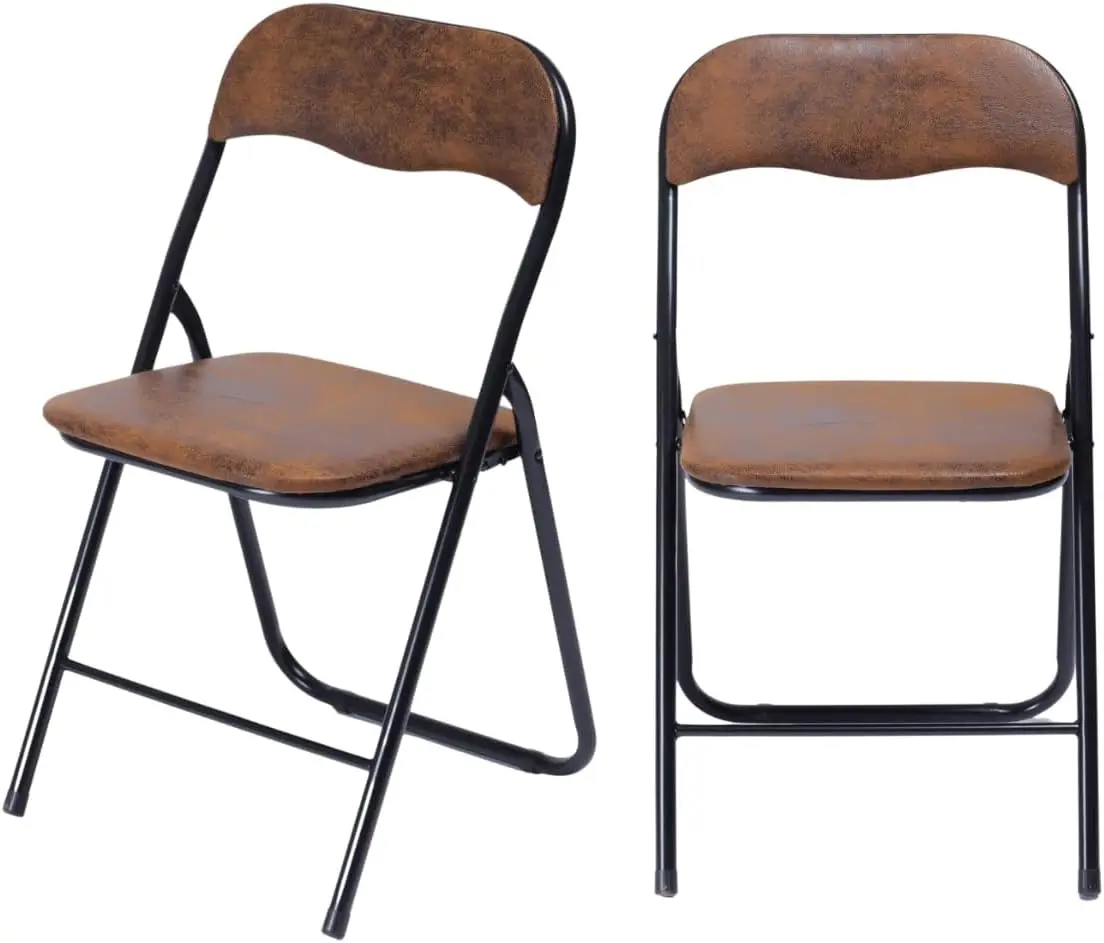 

Steel Folding Chairs 17.7'' Foldable Chair With Padded Seats For Desks Home Office Waiting Room Guest Reception Party Poker
