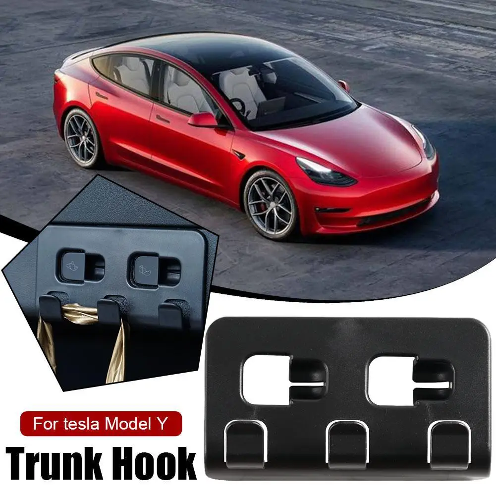 Rear Trunk Hook for Tesla Model Y Bag Umbrella Hanger Holder Tidying Storage Space Saving Car Organizer Interior Accessories