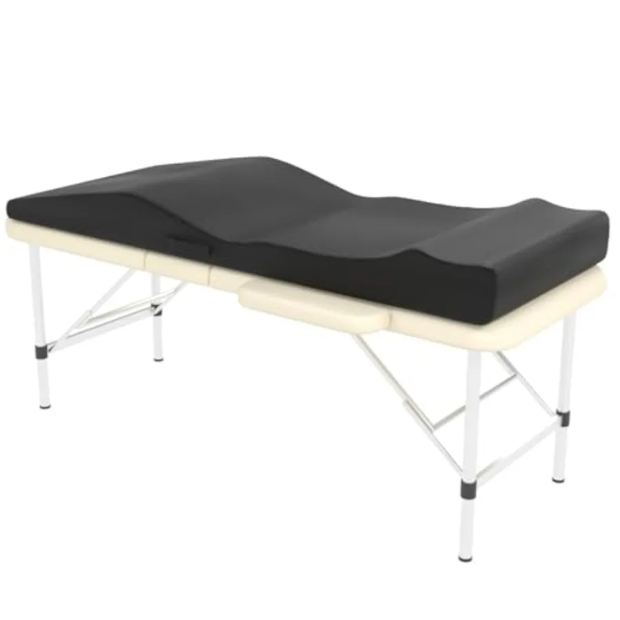 

Lash Bed Topper Ergonomic Curvy Massage Table Foam Topper Non-Slip Esthetician Bed Cushion with Removable Cover for Beauty Salo