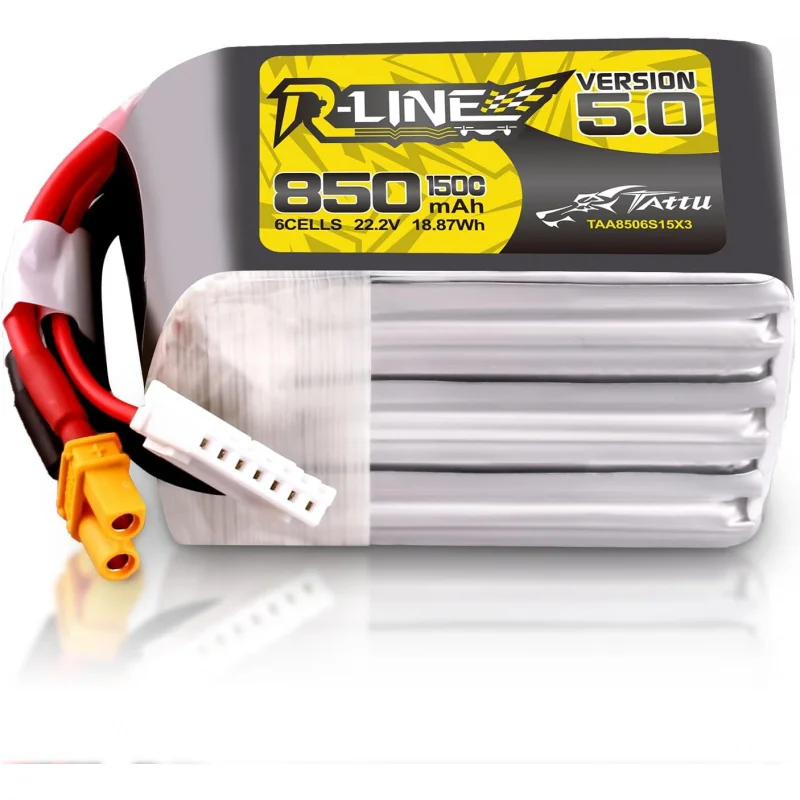 

TATTU R-Line Version 5.0 6S Lipo Battery 22,2 В 150C 850 мАч Lipo аккумулятор с вилкой XT30U-F