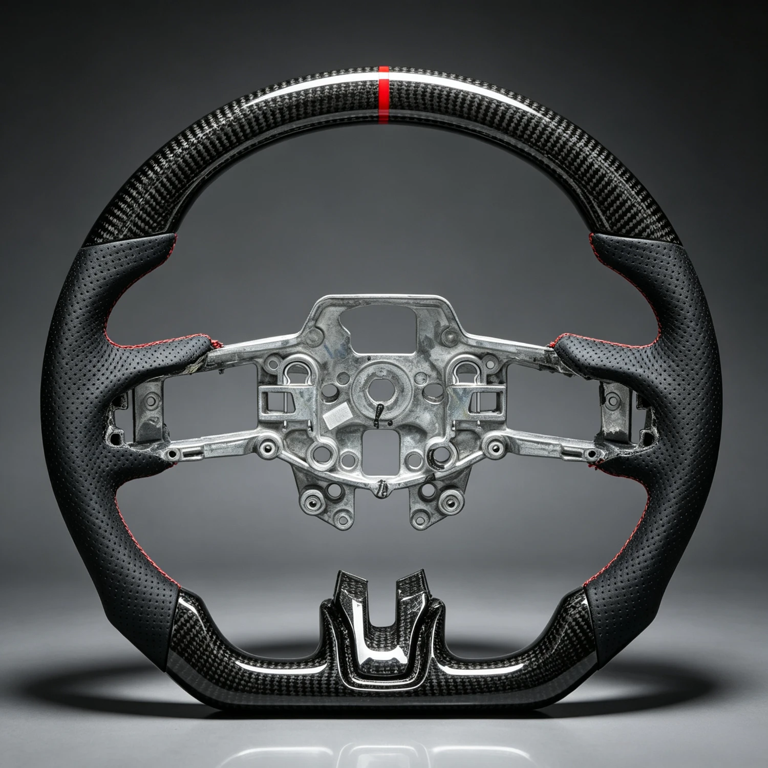 Real Carbon Fiber Steering Wheel For Mustang EcoBoost GT Shelby GT350 GT350R 2015-2017 Car Interior Upgrade Accessory