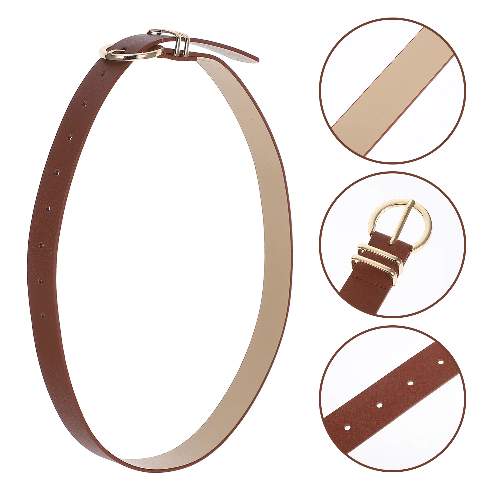 

Women'S Pu Waist Belt For Jeans Stylish O-Ring Buckle Trendy Fashion Accessory Casual Dressy Outfits Teen School