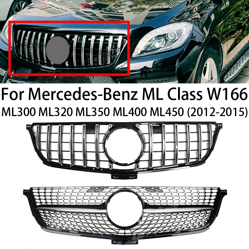 

Car Front Kidney Grille Hood Front Bumper Radiator Grill For Mercedes-Benz ML Class W166 ML300 ML320 ML350 ML400 ML450 2012-2015