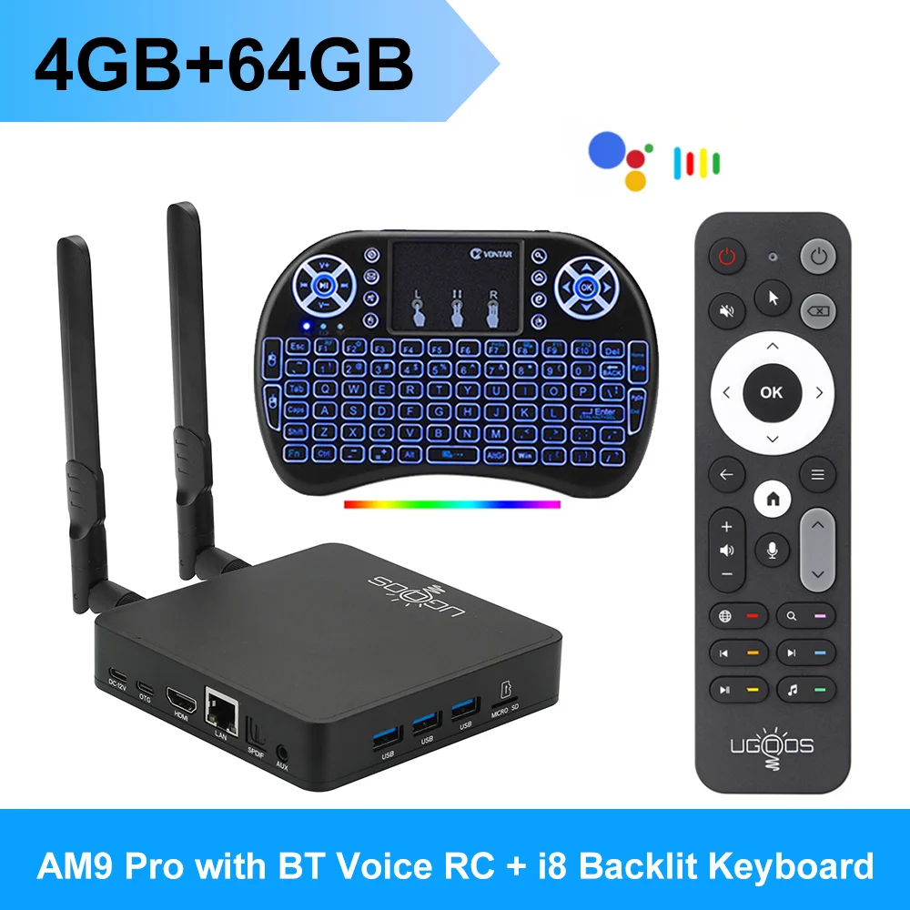 UGOOS AM9 Pro Amlogic S905X5-J TV BOX Android 14 LPDDR5 4G64G Supoprt AI-SR, 4K HDR WiFi6 BT5.2 1000M with BT Voice Remote image 3