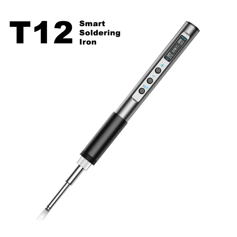 PTS100 T12 PD 65W Smart Electric Soldering Iron Solder Welding Station CNC Metal Body OLED Display Temperature Adjustable Type-C