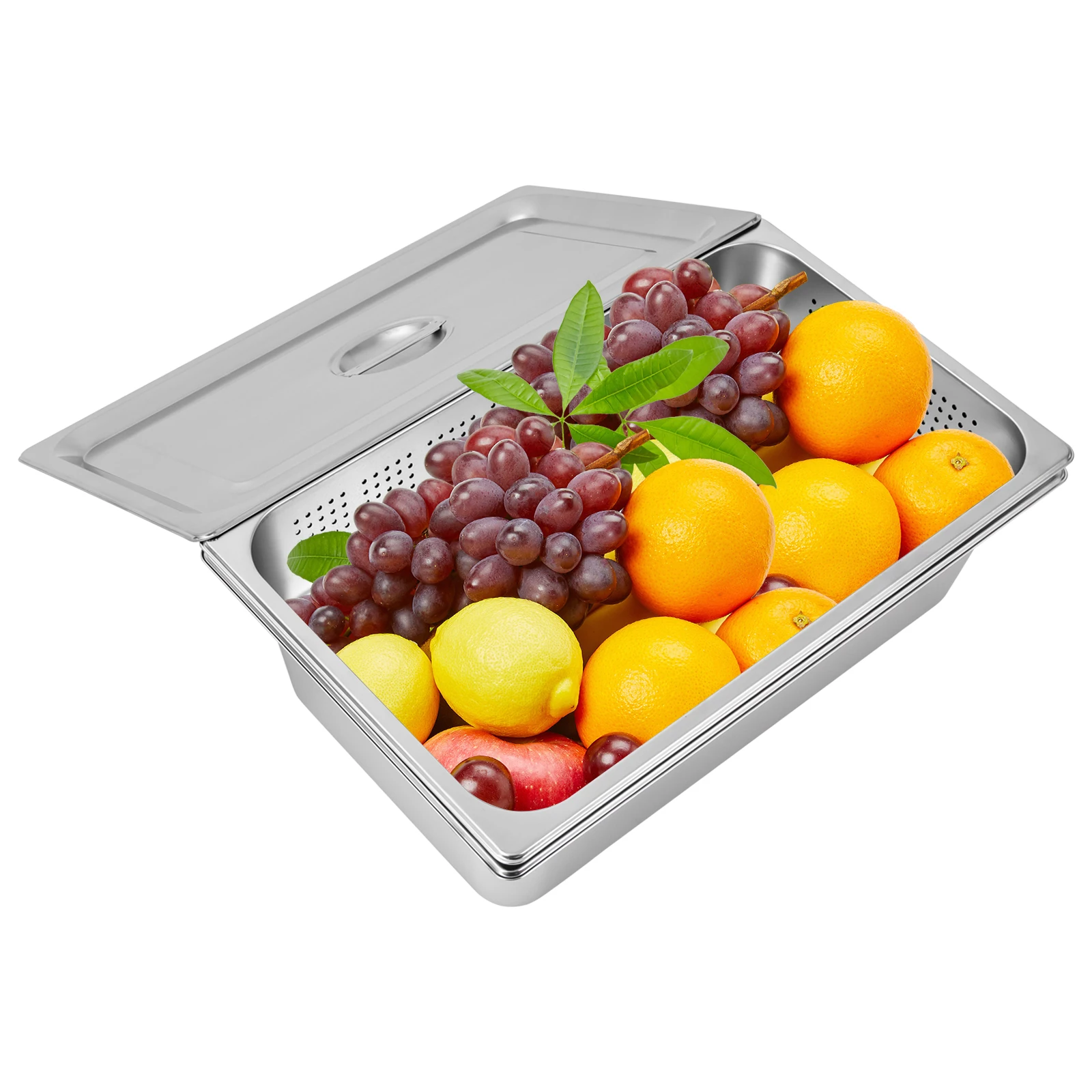 3-Pack Full Size Hotel Pan Set with Lid, Includes Perforated Steam Pan (4 Inch & 6 Inch)