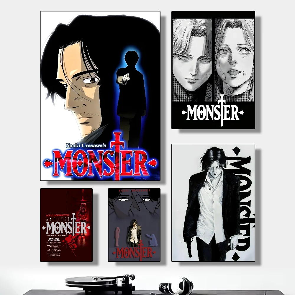 

Classic N-Naoki Urasawa S Monster Anime Poster HD art sticky wall waterproof home living room bedroom bar aesthetic decoration