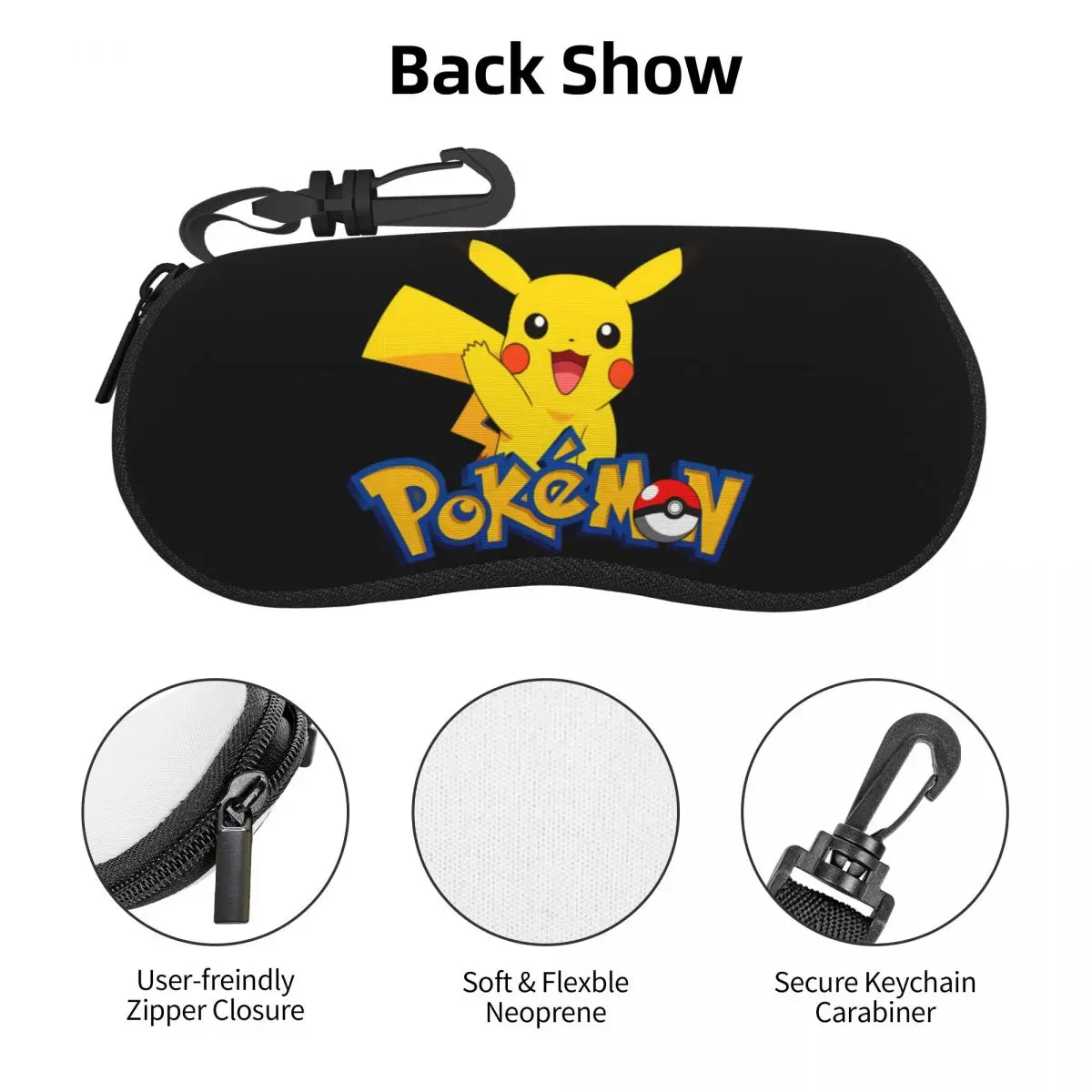 Pokemon Pikachu Anime Glasses Case Unisex Travel Accessories Cartoon Cute Anime Glasses Box Vintage Sunglasses Box