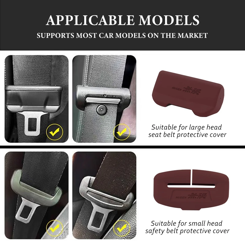 For Honda Silicone Car Seat Belt Buckle Cover Anti-Scratch Protector Clip Type-R Type-S VTEC Mugen INSPIRE Civic Accord Fit