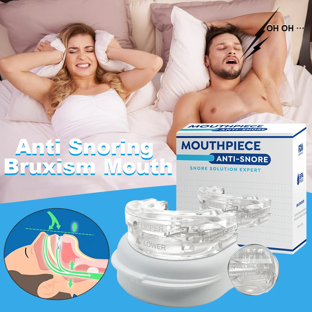 Pelindung mulut penggiling gigi Anti mendengkur meningkatkan tidur dan mencegah Bruxism, perangkat Anti dengkur, mendukung Dropshipping