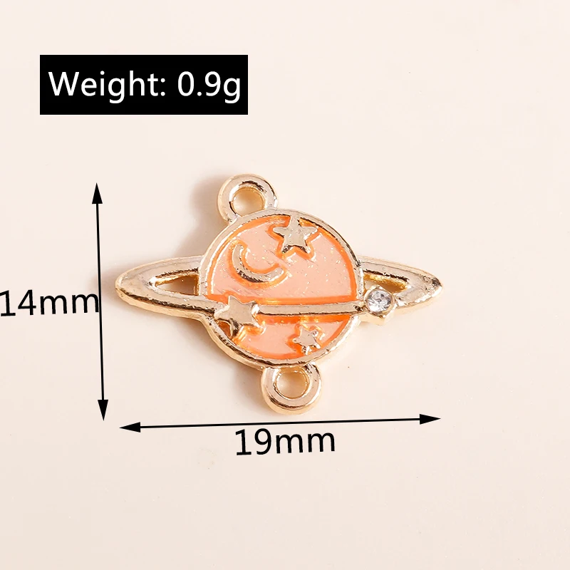 Leslie 10 Stück Emaille Galaxy Saturn Globus Mond Stern Anhänger für Halsketten Armbänder Ohrringe DIY Schmuckherstellung Zubehör – Detail 16