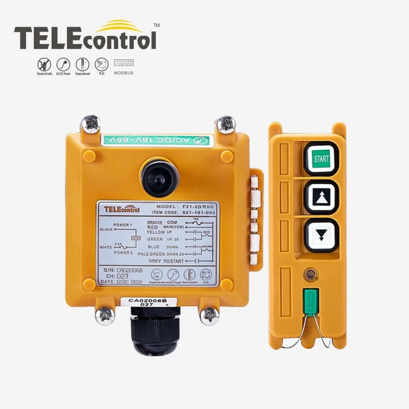 

Industrial Wireless Remote Control F21-2D Radio Remote Control Two Double Speed Buttons Key for Crane Hoist