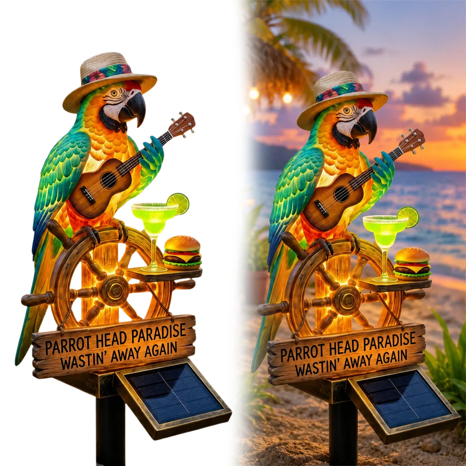 Yard Lighting Decor - Solar-Powered Parrot Garden Light Resin Waterproof