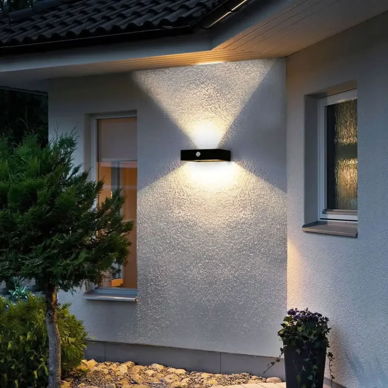 Aluminum Alloy Solar Outdoor Courtyard Lamp Human Body Sensing Street Lamp Household Outdoor Waterproof Lighting Wall Lamp